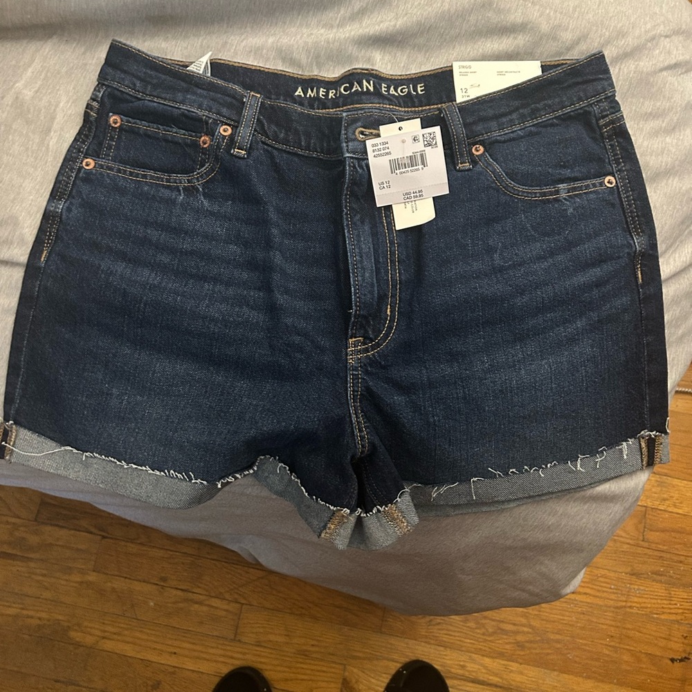 American Eagle Outfitters Women's Dark Blue Jean Shorts